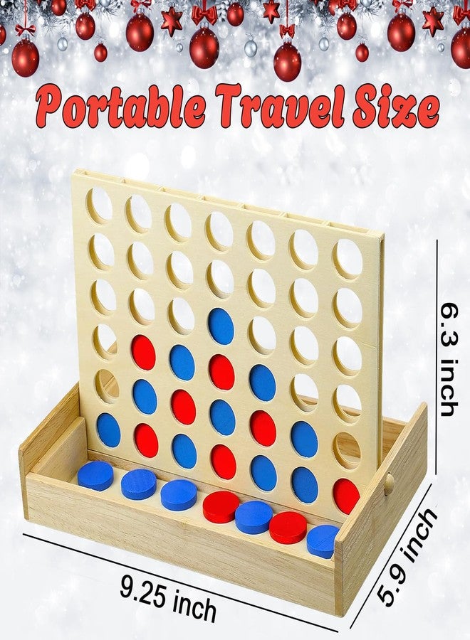 Arfun 4 in a Row Wooden Connect Board Game, Foldable Line up 4 Game, Classic Strategy Family Fun Toy, Wood Connect Game for Kids and Adults (Travel Size) - Image 5